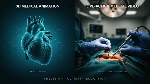 3D Medical Animation vs Live Action Medical Video: How to Choose