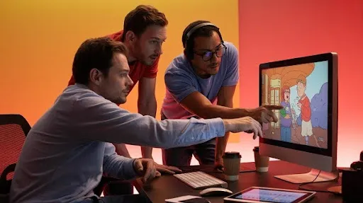 Animators working on final edits