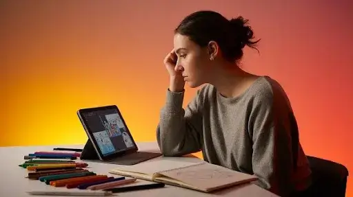 A beginner working on creating an explainer video A beginner working on creating an explainer video