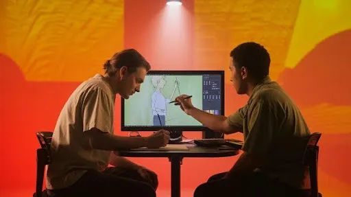 Animators working on 2D animation