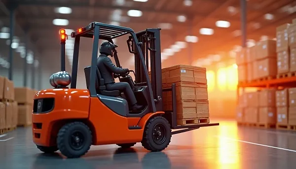 freepik 3d animated product demo of an industrial forklift 49498