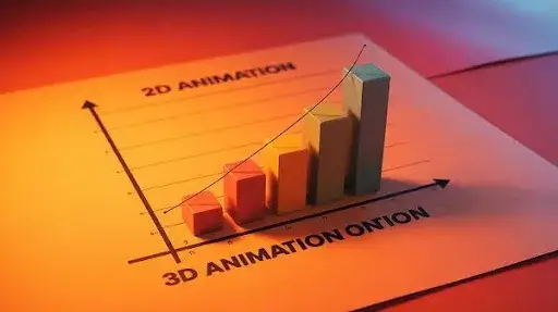 Price graph of 2D and 3D animation