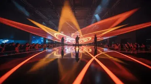 Usage of 3D projection mapping in a concert