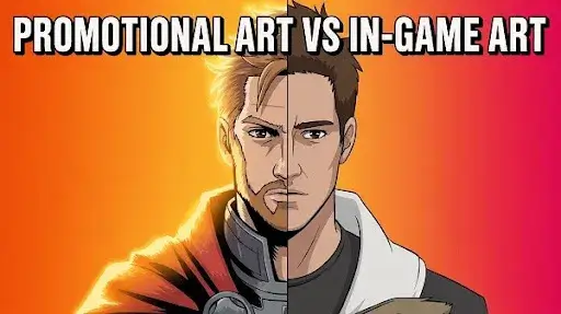 Core difference between promotional art and in game art