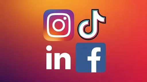 Different logos of the giant social media corporations