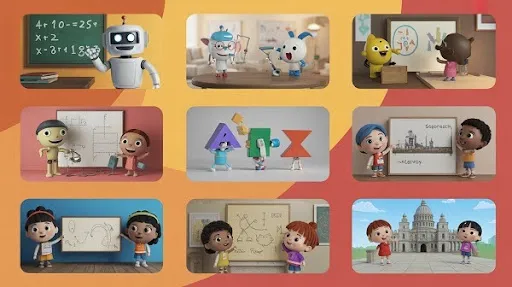 Different types of educational cartoon animation