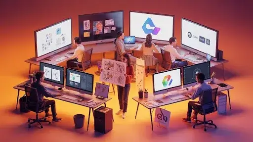 An animation studio working on multiple projects An animation studio working on multiple projects