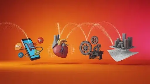 Animated versions of different industries that use 3D motion graphics Animated versions of different industries that use 3D motion graphics