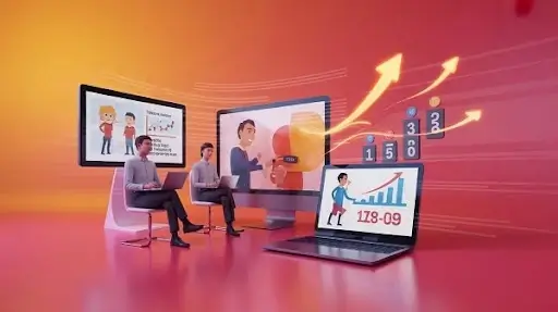 A visual representation of animated explainer videos increasing sales and lead generation A visual representation of animated explainer videos increasing sales and lead generation