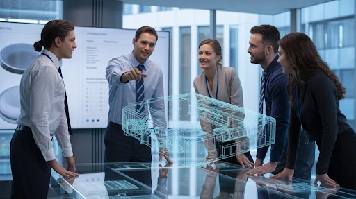 Sales team using 3D animation to sell faster