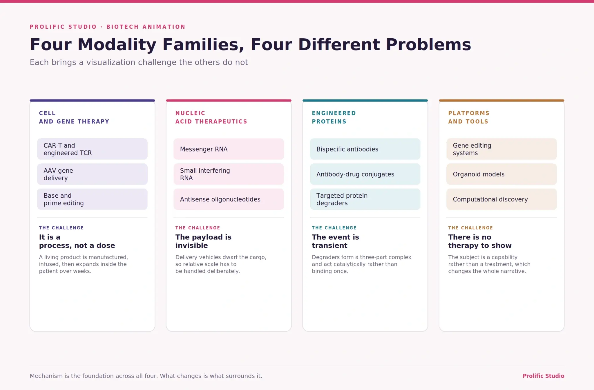 The different types of modalities for biotech animation